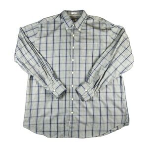 Peter Millar Button Down Blue Plaid Dress Shirt Mens‎ XL Casual Long Sleeve